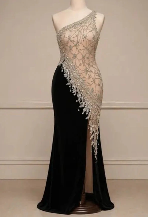 Luxury Crystals Beaded Maxi Dress